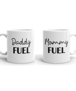 Mommy Fuel and Daddy Fuel Mug Set - New Parent Mug Set - Som + Co