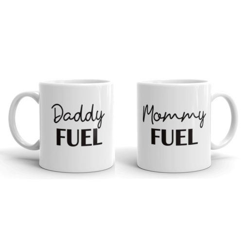 Mommy Fuel and Daddy Fuel Mug Set - New Parent Mug Set - Som + Co