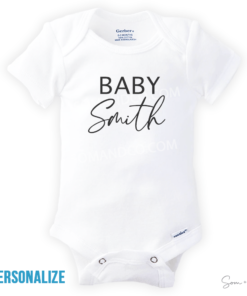 Personalized Baby Onesie Romper with Baby's First or Last Name - Som + Co