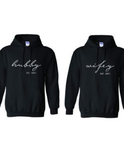 Hubby Est and Wifey Est Sweatshirt - Newlywed or Anniversary Gift - Som + Co
