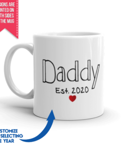 Est. Mommy and Daddy Heart - New Parent Mug Set (11 oz) - Som + Co