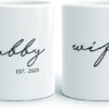 Hubby and Wifey Mug Set - Newlywed or Anniversary Gift Set - Som + Co