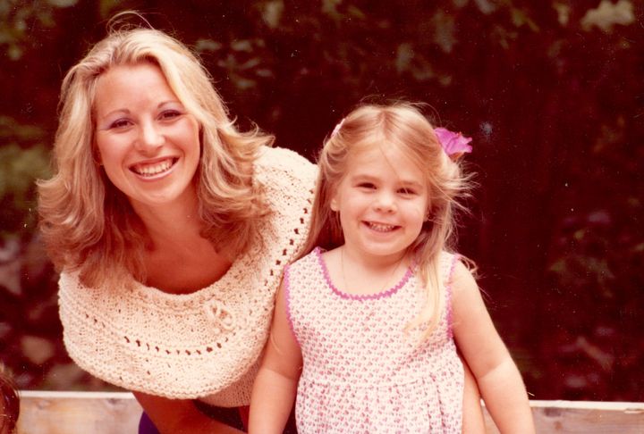 The author celebrating her 4th birthday in 1981 at a backyard party with her mother, Bonnie.