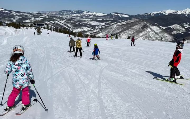 The author's kids skiing.